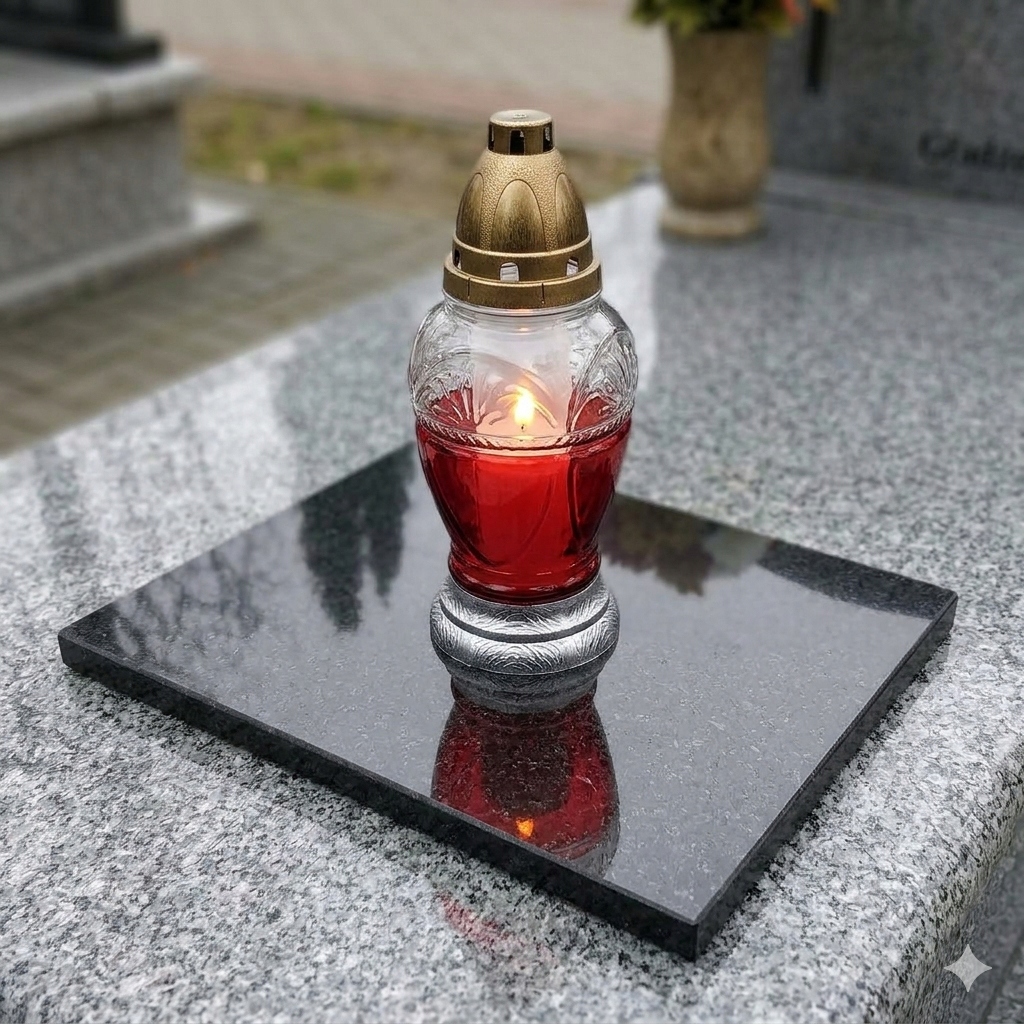 Leštená granitová podložka pod sviečky PREMIUM BLACK, 40 × 25 cm