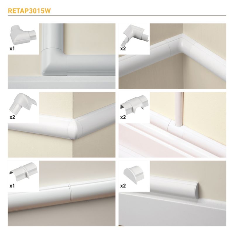 Príslušenstvo k spojovacej lište D-line 30 x 15 mm biela 10 ks.