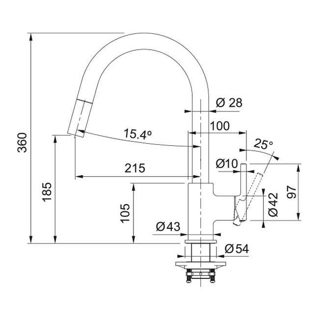Výsuvná drezová batéria Franke Lina, polárna biela