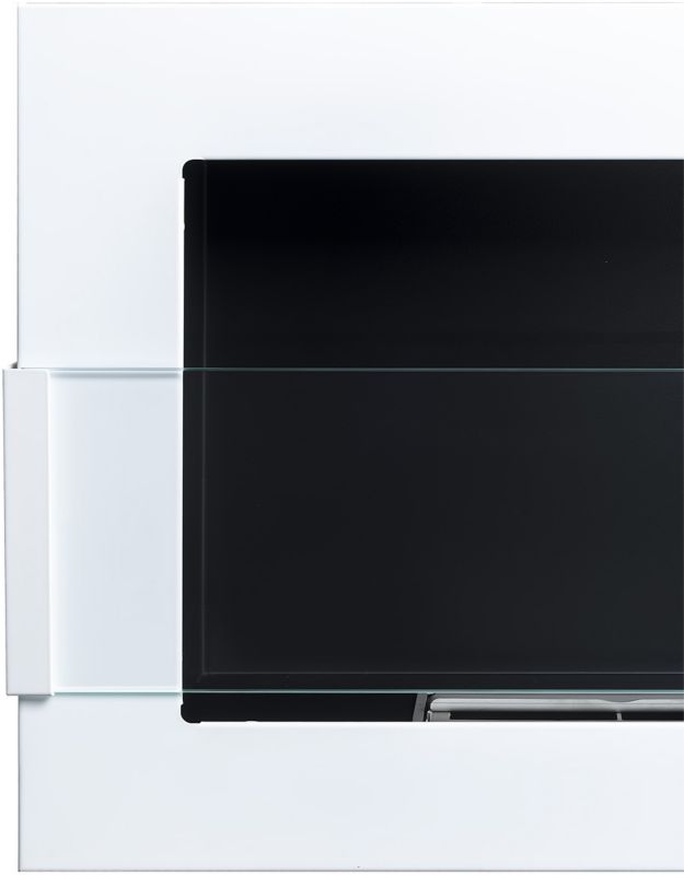 Závesný biokrb so sklom 900 x 400 mm, biely lesk