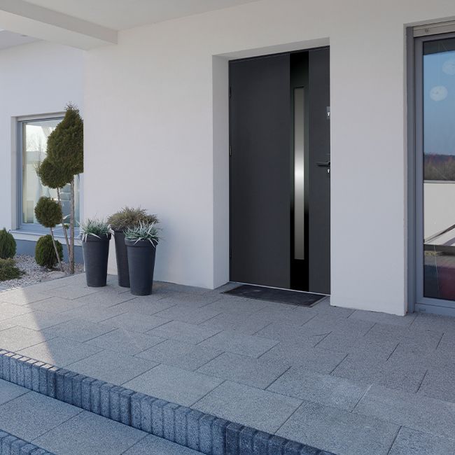 OK Dvere Temida Black P55 80 vonkajšie dvere, pravé, antracit