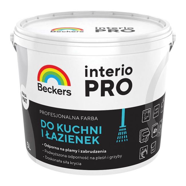 Beckers Interio Pro farba do kuchýň a kúpeľní, biela, 5 litrov