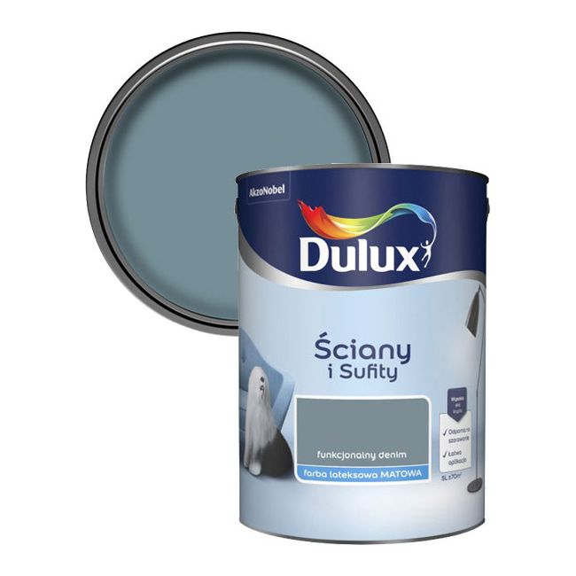 Dulux farba na steny a stropy funkčný denim 5 l