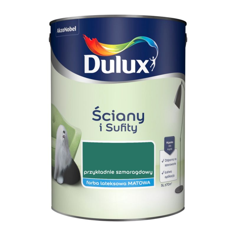 Farba stien a stropov Dulux vzorová smaragdová 5 l