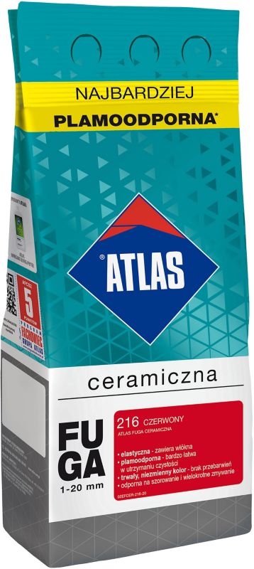 Keramická škárovacia hmota Atlas 216 červená 2 kg
