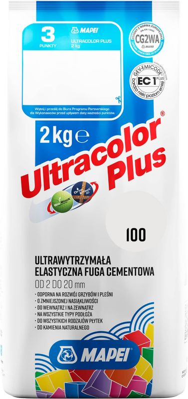 Mapei Ultracolor Plus 100 elastická škárovacia hmota, biela, 2 kg