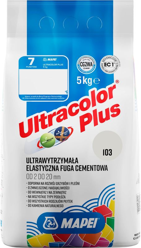 Mapei Ultracolor Plus 103 lunárna biela elastická škárovacia hmota 5 kg