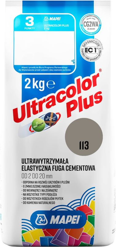 Mapei Ultracolor Plus 113 elastická škárovacia hmota, šedá, 2 kg