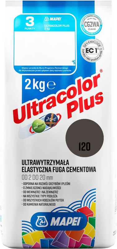 Mapei Ultracolor Plus 120 čierna elastická škárovacia hmota 2 kg