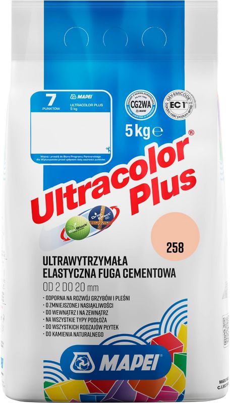 Mapei Ultracolor Plus 258 elastická škárovacia hmota, broskyňa, 5 kg