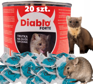 Nástraha na myši a potkany - SILNÝ DIABLO JED pre VEĽKÉ HLODAVCE JED 300g