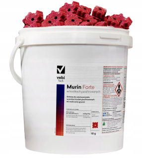 Nástraha na myši a potkany - MURIN FORTE 5kg jed na myši a hlodavce v kockách