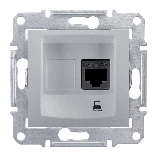 Schneider Electric Sedna kat.5e hliníková zásuvka na počítač