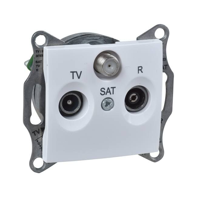 Schneider Electric Sedna RTV-SAT koncová zásuvka, biela