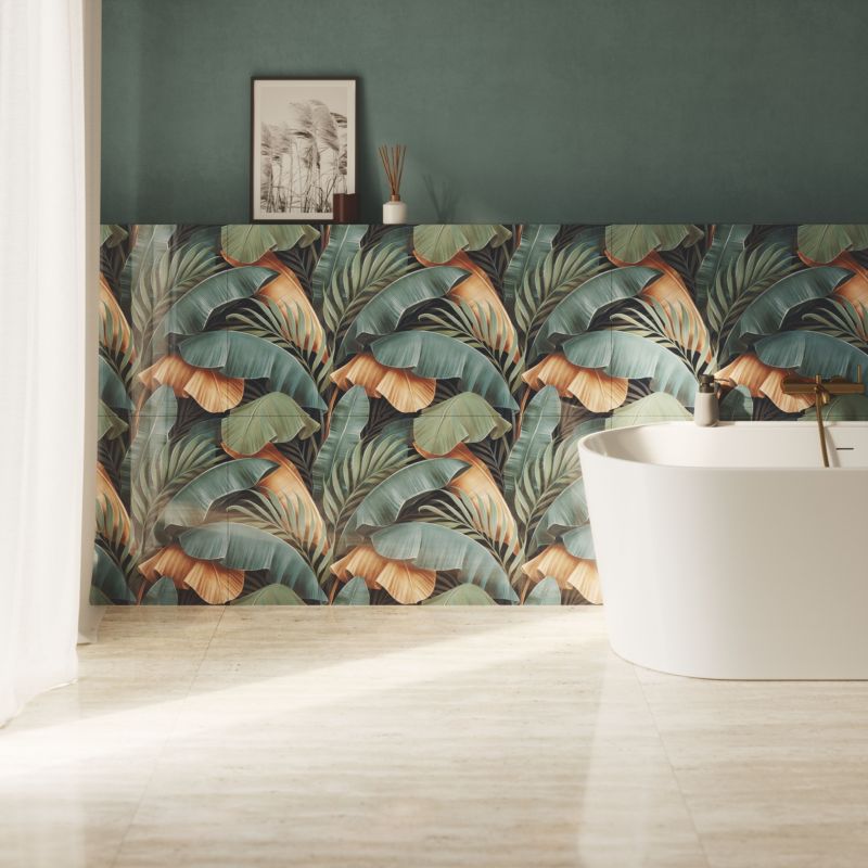 Mrazuvzdorná glazovaná kamenina Inserto 60 x 120 cm botanico 1,44 m2