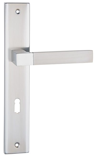 Kľučka Schaffner Helen 72 mm s kľúčom, satén nikel/chróm