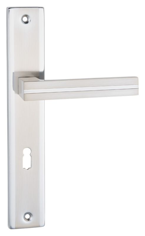 Kľučka Schaffner Mada 72 mm s kľúčom, satén nikel/chróm