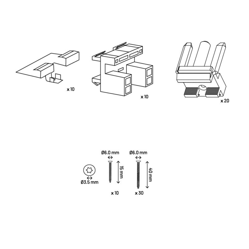 Zakončovacie klipy Neva 40 ks.