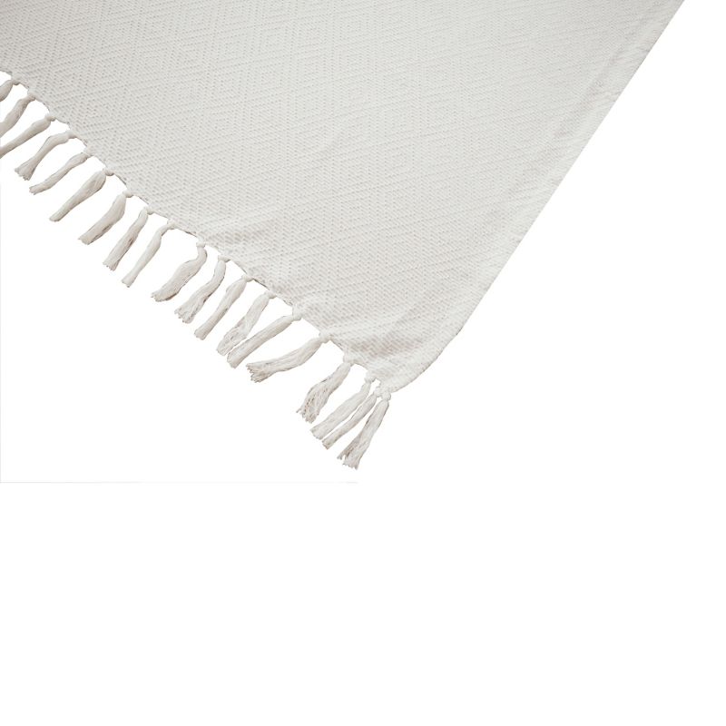 Tkaná deka 130 x 170 cm, diamanty, biela