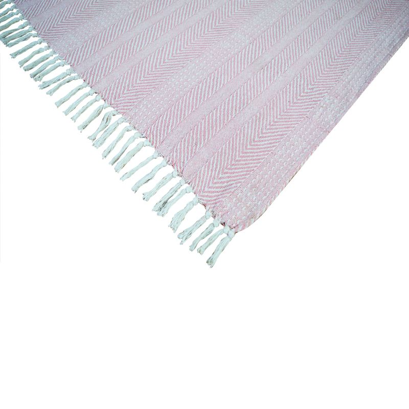 Bavlnená tkaná deka 125 x 150 cm rybia kosť ružová