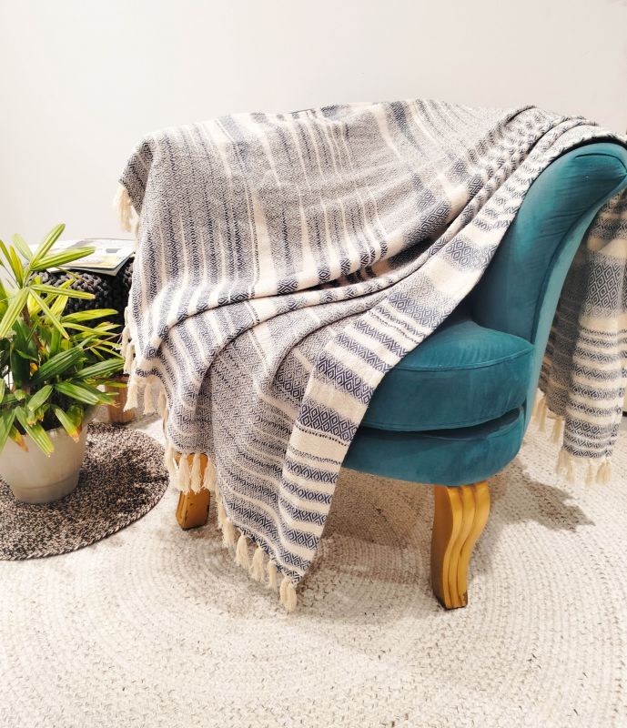 Všívaná deka 130 x 170 cm diamantová modrá