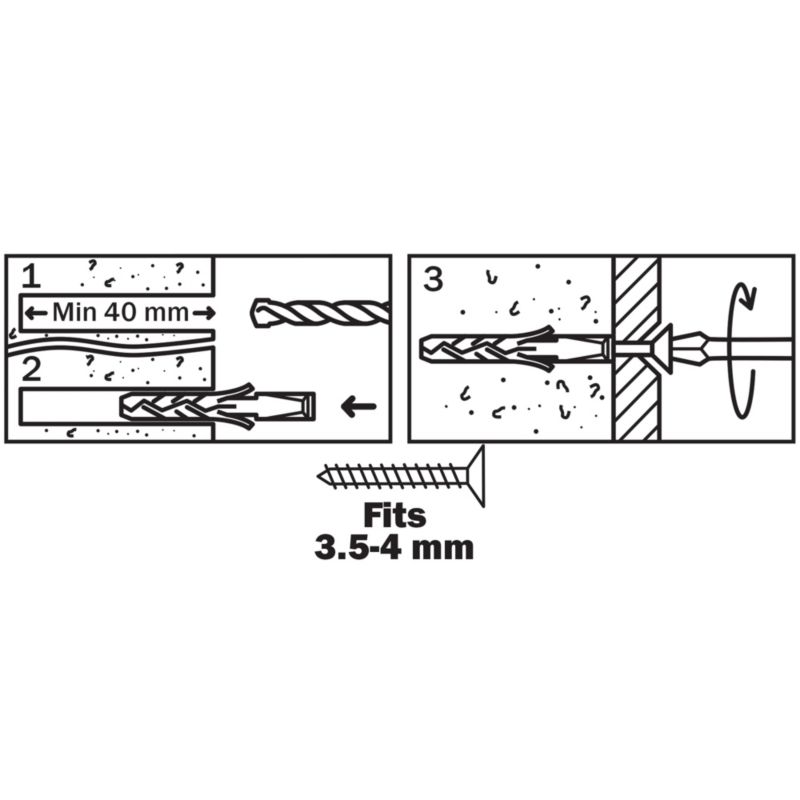 Vytáčacie nylonové rozperné hmoždinky 6 x 30 mm 100 ks.