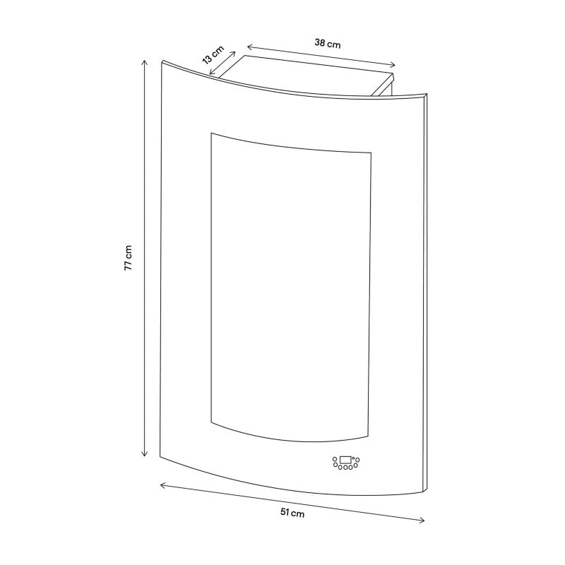 Vertikálny elektrický krb 1800 W