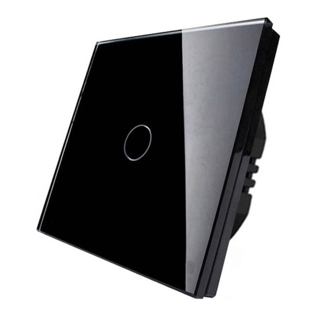 Jednodotykový spínač Rosa, čierny