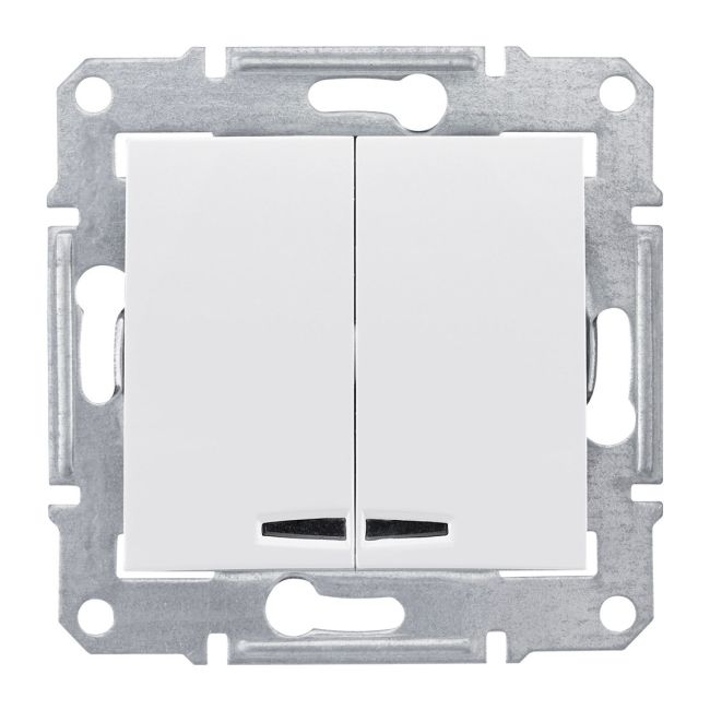 Svietnikový vypínač Schneider Electric Sedna s podsvietením, biely