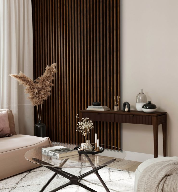 Stegu Comfort orieškové/čierne nástenné lišty, 5 prvkov