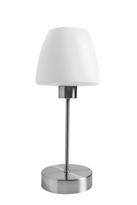 Stolná lampa Kluan E14, brúsený chróm