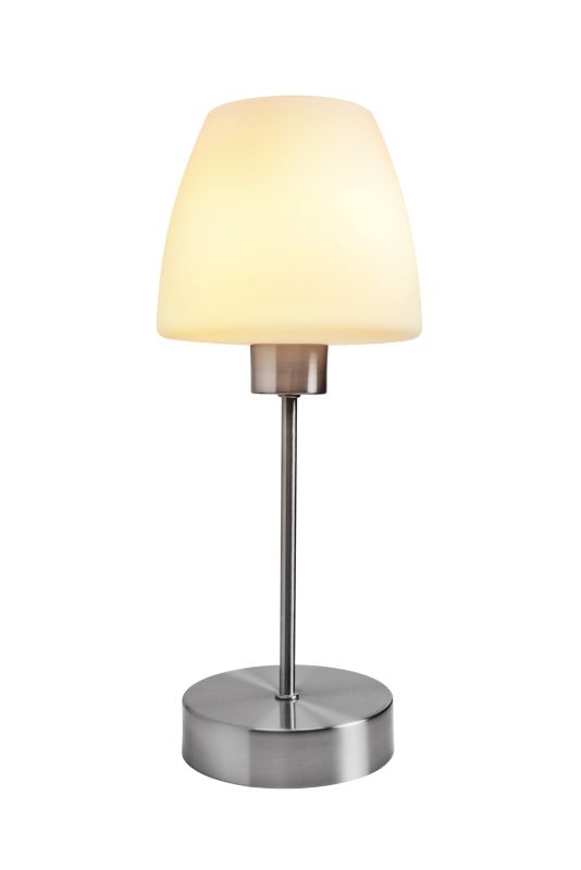 Stolná lampa Kluan E14, brúsený chróm