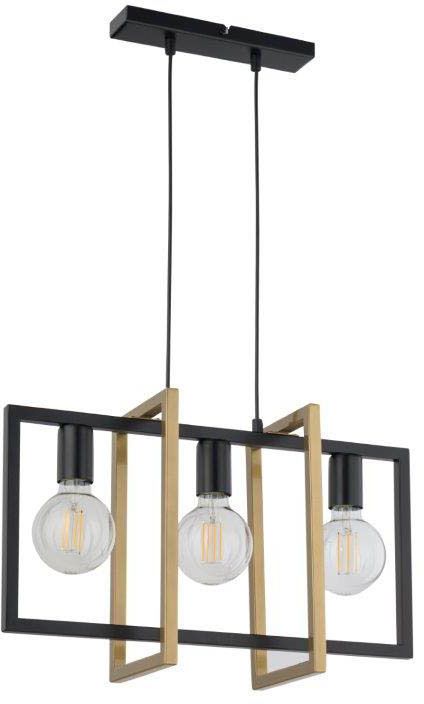 Závesná lampa Eden 3-žiarovka, čierna/zlatá