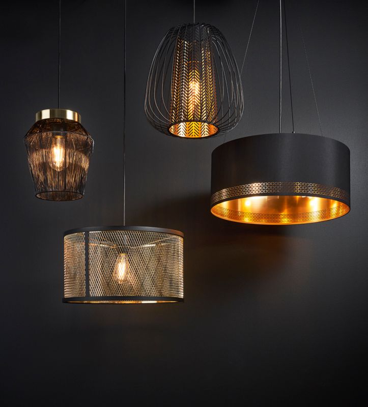 Závesná lampa Esteperra 3 x E27 čierna