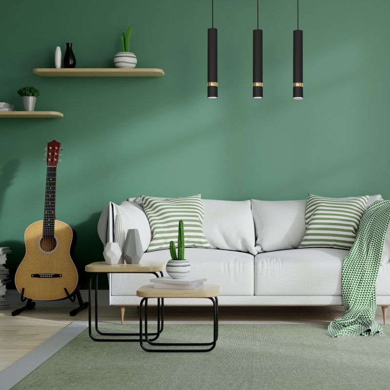 Luminex Joker 3-svetlá závesná lampa GU10 čierna / zlatá