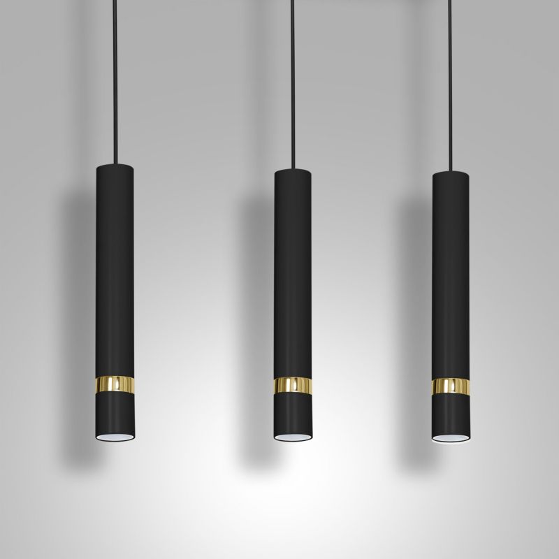 Luminex Joker 3-svetlá závesná lampa GU10 čierna / zlatá