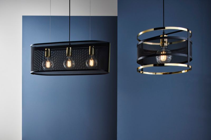 Závesná lampa Luminex RIM 1-light E27 čierna / zlatá