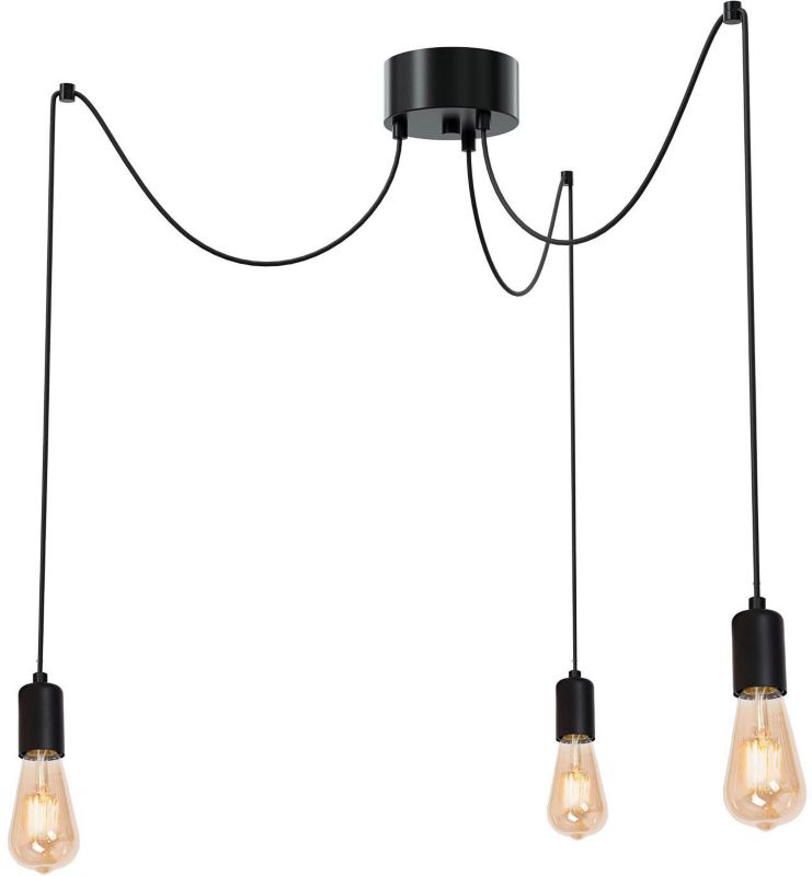 Luminex Spinder 3-svetlá E27 závesná lampa, čierna