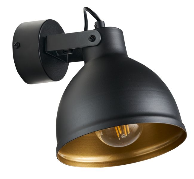 Závesná lampa Mars 1-light E27, čierna / zlatá