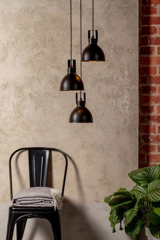 Závesná lampa Mars 3-light E27, čierna / zlatá