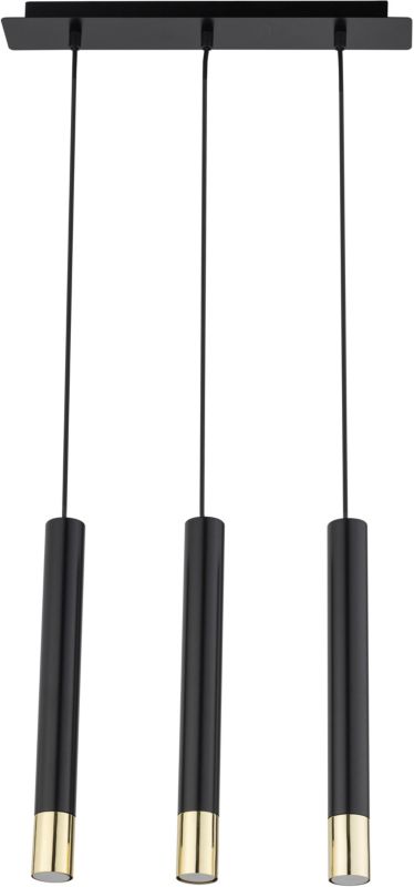 Závesná lampa Sopel grand 3-žiarovka GU10, čierna/zlatá