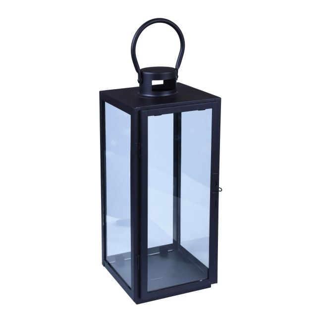 Veľký čierny kovový lampáš