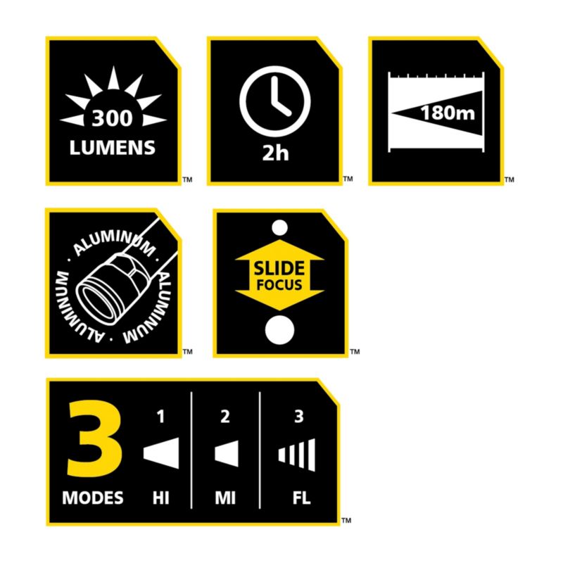 Stanley hliníková baterka 300 lm 3 x AAA
