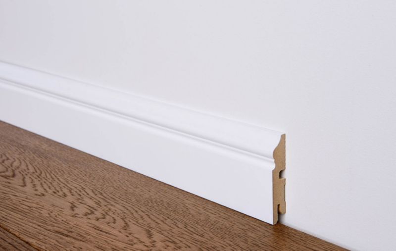 Soklová lišta Foge LB3 80 L, biela polomatná, 2000 mm