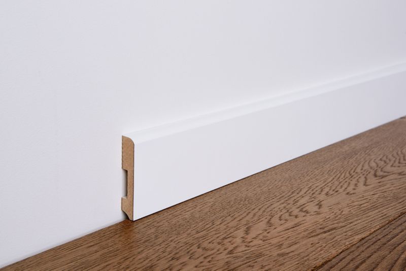 Foge LB1 MDF soklová lišta, polomatná biela, 8 cm, 2 m