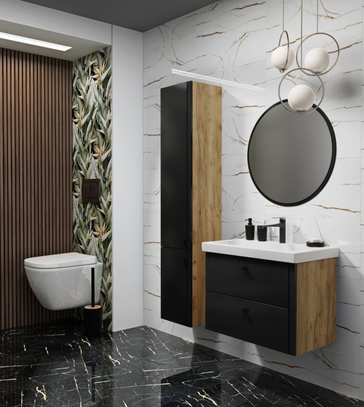 Okrúhle zrkadlo Mirano Azzura 60 cm čierne