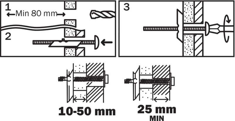 Upevnenie číselníka na sadrokartón