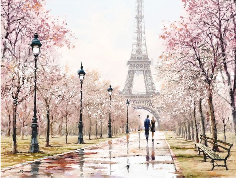 Obraz na plátne 83 x 113 cm Akvarel Paríž