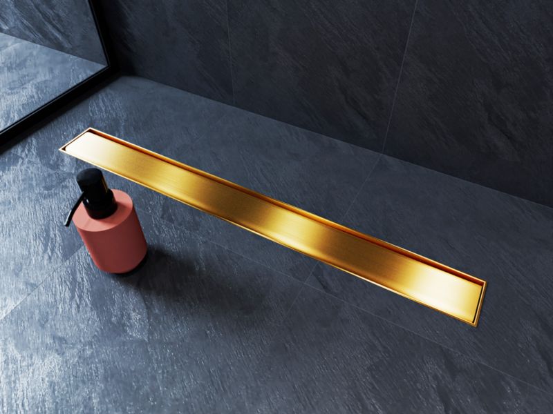 Duo lineárny odtok 70 cm, brúsená zlatá