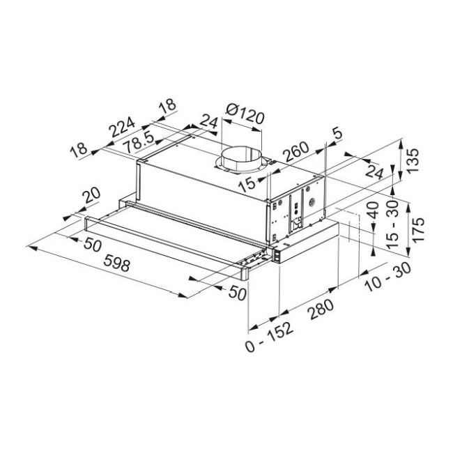 Teleskopická kapucňa Franke FTC 632L BK